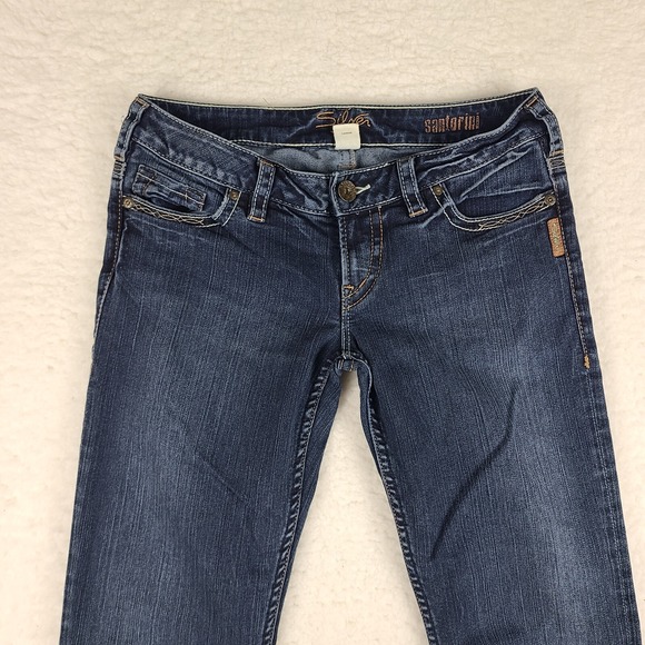 Silver Jeans Womens 29 Blue Santorini Capri Dark Wash Denim - Picture 2 of 13